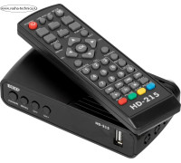 Ресивер эфирный цифровой Эфир DVB-T2 HD HD-215 пластик, дисплей DOLBY DIGITAL,