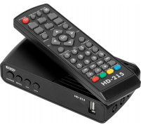 Ресивер эфирный цифровой Эфир DVB-T2 HD HD-215 пластик, дисплей DOLBY DIGITAL,