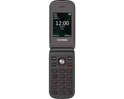 Мобильный телефон Digma VOX FS241 128Mb черный раскладной 3G 4G 2Sim 2.44" 2