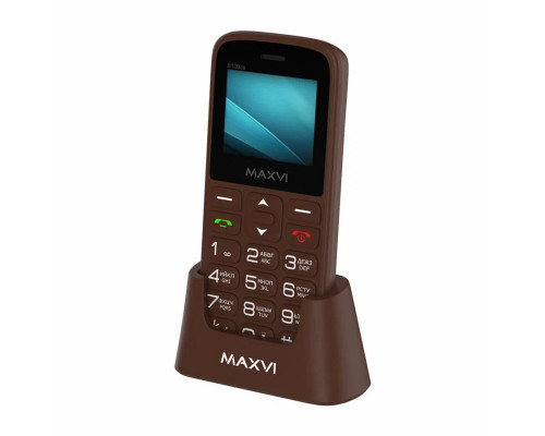 Мобильный телефон Maxvi B100ds brown Док-станция в комплекте 1,77", 128x160 