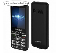 Мобильный телефон Maxvi P3 black (2 SIM)(Стандарт GSM 900/1800Mhz. Поддержка двух сим-карт (Dual SIM). Дисплей 2,8”. Камера 0,3 Mpx. Поддержка карты памяти MicroSD. Аудио MP3/Видео MP4/FM-радио. Bluetooth 2.0.)