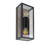 Уличный настенный светильник Arte Lamp Belfast A4569AL-2BR, E27, 2х60 Вт, 10х15х37 см, чёрный, коричневый