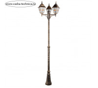 Парковый светильник Arte Lamp Madrid A1542PA-3BN, E27, 3х75 Вт, 60х60х235 см, коричневый