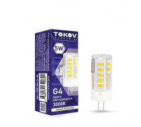 Лампа светодиодная Tokov Electric, G4, 5 Вт, 3000 К, свечение тёплое белое