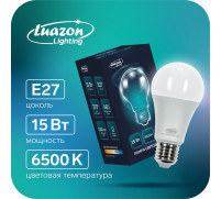 Лампа cветодиодная Luazon Lighting, A60, 15 Вт, E27, 1350 Лм, 6500 К, холодный белый