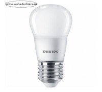 Лампы cветодиодные Philips P45, 6 Вт, E27, 620 Лм, 2700К, свечение тёплое белое