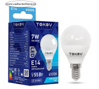 Лампа светодиодная TOKOV ELECTRIC, 7 Вт, G45, 6500 К, Е14, 176-264В