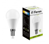 Лампа светодиодная FERON,  (13W) 230V E14 4000K G45, LB-950