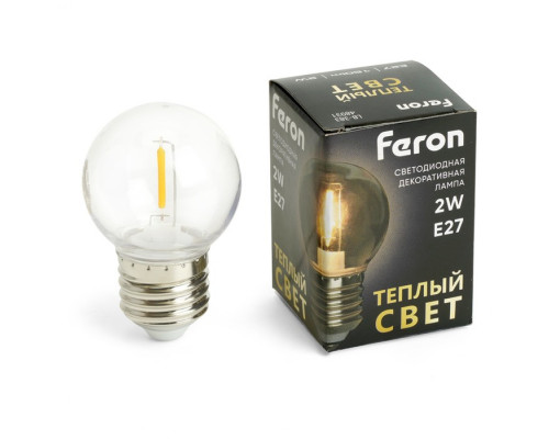 Лампа светодиодная Feron, E27, 2 Вт, 230 В, б