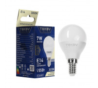 Лампа светодиодная TOKOV ELECTRIC, 7 Вт, G45, 3000 К, Е14, 176-264В