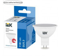 Лампа светодиодная MR16 софит 9Вт 230В 6500К GU5.3 IEK LLE-MR16-9-230-65-GU5