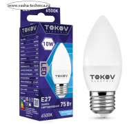 Лампа светодиодная TOKOV ELECTRIC, 10 Вт, С37, 6500 К, Е27, 176-264В