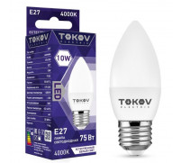 Лампа светодиодная TOKOV ELECTRIC, 10 Вт, С37, 4000 К, Е27, 176-264В