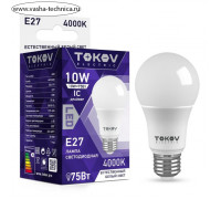 Лампа светодиодная TOKOV ELECTRIC, 10 Вт, А60, 4000 К, Е27, 176-264В