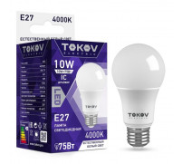 Лампа светодиодная TOKOV ELECTRIC, 10 Вт, А60, 4000 К, Е27, 176-264В