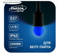 Лампа светодиодная Luazon Lighting, G45, Е27, 1.5 Вт, для белт-лайта, синяя, наб 20 шт