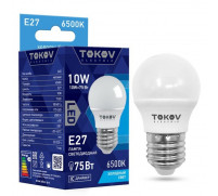 Лампа светодиодная TOKOV ELECTRIC, 10 Вт, G45, 6500 К, Е27, 176-264В