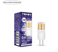 Лампа светодиодная Tokov Electric, G4, 3 Вт, 4000 К, свечение белое