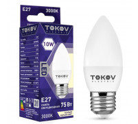 Лампа светодиодная TOKOV ELECTRIC, 10 Вт, С37, 3000 К, Е27, 176-264В