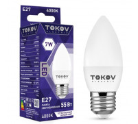 Лампа светодиодная TOKOV ELECTRIC, 7 Вт, С37, 4000 К, Е27, 176-264В