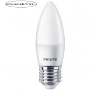 Лампы cветодиодные Philips P45, 6 Вт, E27, 620 Лм, 2700К, свечение тёплое белое