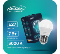 Лампа cветодиодная Luazon Lighting, G45, 7 Вт, E27, 630 Лм, 3000 K, теплый белый