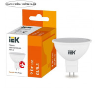 Лампа светодиодная MR16 софит 9Вт 230В 3000К GU5.3 IEK LLE-MR16-9-230-30-GU5