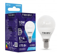 Лампа светодиодная TOKOV ELECTRIC, 10 Вт, G45, 6500 К, Е14, 176-264В