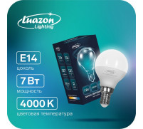 Лампа cветодиодная Luazon Lighting, G45, 7 Вт, Е14, 630 Лм, 4000 К, дневной свет