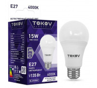 Лампа светодиодная TOKOV ELECTRIC, 15 Вт, А60, 4000 К, Е27, 176-264В