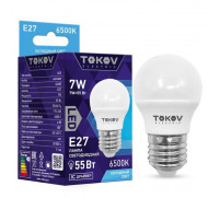 Лампа светодиодная TOKOV ELECTRIC, 7 Вт, G45, 6500 К, Е27, 176-264В