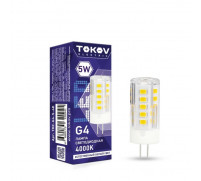 Лампа светодиодная Tokov Electric, G4, 5 Вт, 4000 К, свечение белое