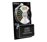 Светодиодная лента Feron 3 м, IP20, SMD5050, 60 LED/м, 14,4 Вт/м, 12 В, свечение RGB