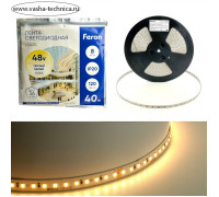 Светодиодная лента Feron 40 м, IP20, SMD2835, 120 LED/м, 8 Вт/м, 48 В, свечение тёплое белое