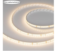 Светодиодная лента Arlight 8х2 мм, 5 м, IP65, 2835, 120 LED/м, 9 Вт/м, 24 В, 3000К, свечение тёплое белое