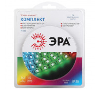 Комплект светодиодной ленты ЭРА, 12В, SMD5050, 5 м, IP20, с аксесс., пульт, 60 LED/м, RGB