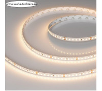 Светодиодная лента Arlight 8х1 мм, 5 м, IP20, 2835, 160 LED/м, 12 Вт/м, 24 В, 3000К, свечение тёплое белое