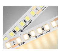 Светодиодная лента Ambrella GS3201, 5 м, IP20, 2835, 180 LED/м, 14,4 Вт/м, 24V, свечение тёплое белое