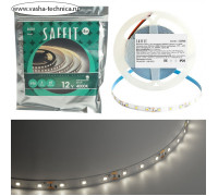 Светодиодная лента Saffit, 5 м, SMD2835, 60 LED/м, 6 Вт/м, 12В, свечение нейтральное белое