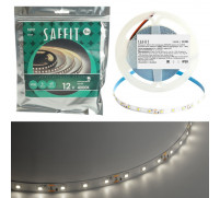 Светодиодная лента Saffit, 5 м, SMD2835, 60 LED/м, 6 Вт/м, 12В, свечение нейтральное белое