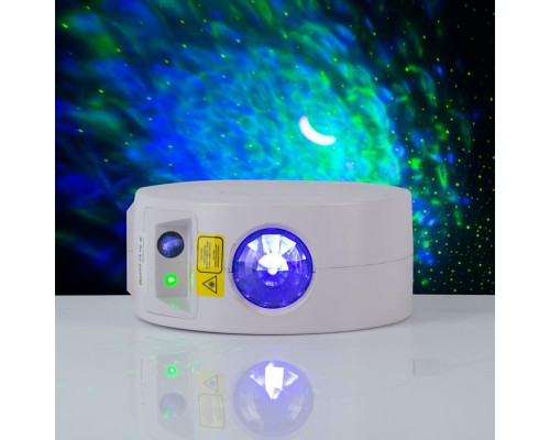 Световой прибор «Звёздное небо» 5 см, лазер, динамик, пульт ДУ, свечение мульти, 