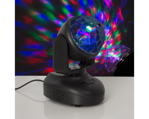 Световой прибор «Вращающийся шар» 8.5 см, динамик, свечение RGB, 220 В