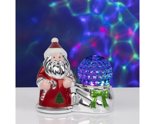 Световой прибор «Дед Мороз с шаром» 10 см, свечение RGB, 220 В