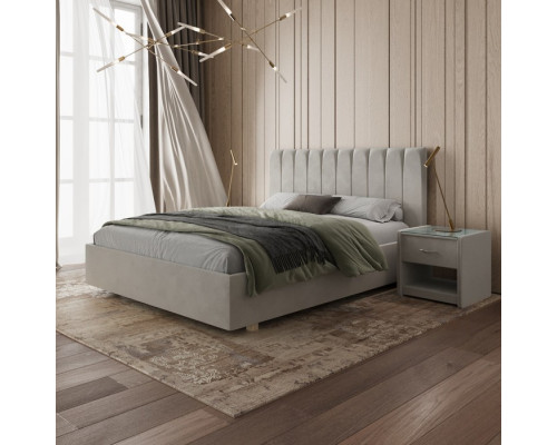 Кровать «Алькасар» без ПМ, 170×200 см, премиум велюр, цвет лунный луч