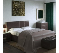 Кровать «Атриум» с ПМ, 180×200 см, экокожа, цвет горький шоколад