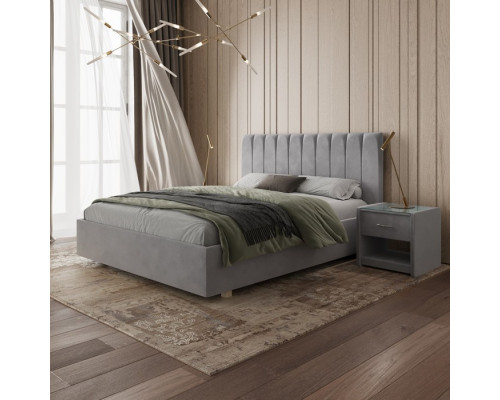 Кровать «Алькасар» без ПМ, 170×200 см, премиум велюр, цвет звёздная пыль