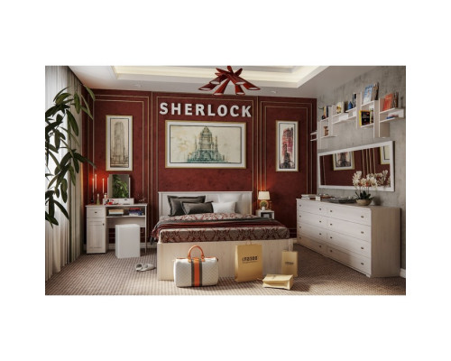 Кровать с подъёмным механизмом Sherlock 41.2, 1800 × 2000 мм, цвет ясень анкор св