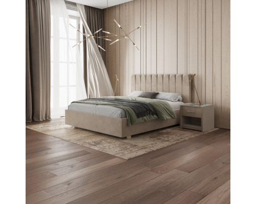 Кровать «Алькасар» без ПМ, 160×210 см, премиум велюр, цвет песчаный бриз