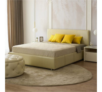 Кровать «Атриум» с ПМ, 180×200 см, экокожа, цвет ванильное суфле