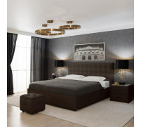 Кровать «Ла Скала» без ПМ, 140×200 см, экокожа, цвет горький шоколад
